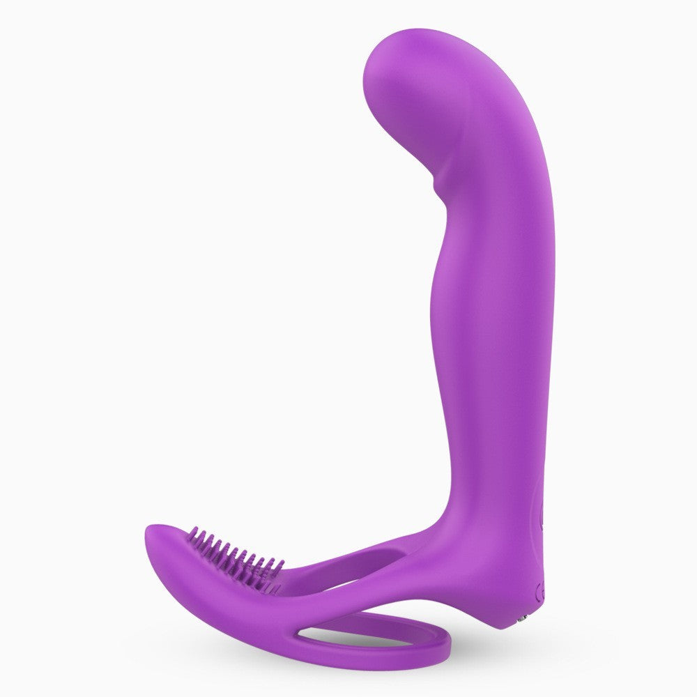 Double-layer Sperm Locking Prostate Massager For Men And Women Remote Control Double Plug Horseshoe Ring