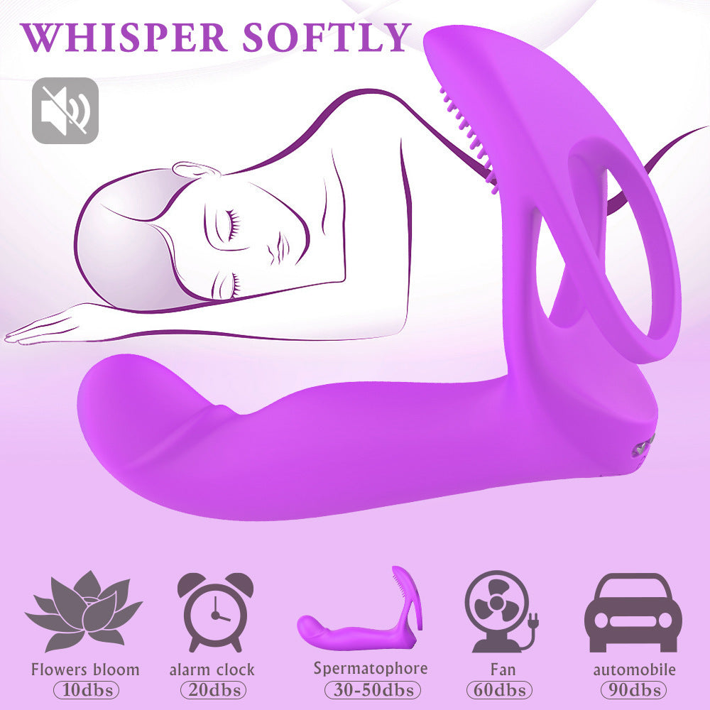 Double-layer Sperm Locking Prostate Massager For Men And Women Remote Control Double Plug Horseshoe Ring