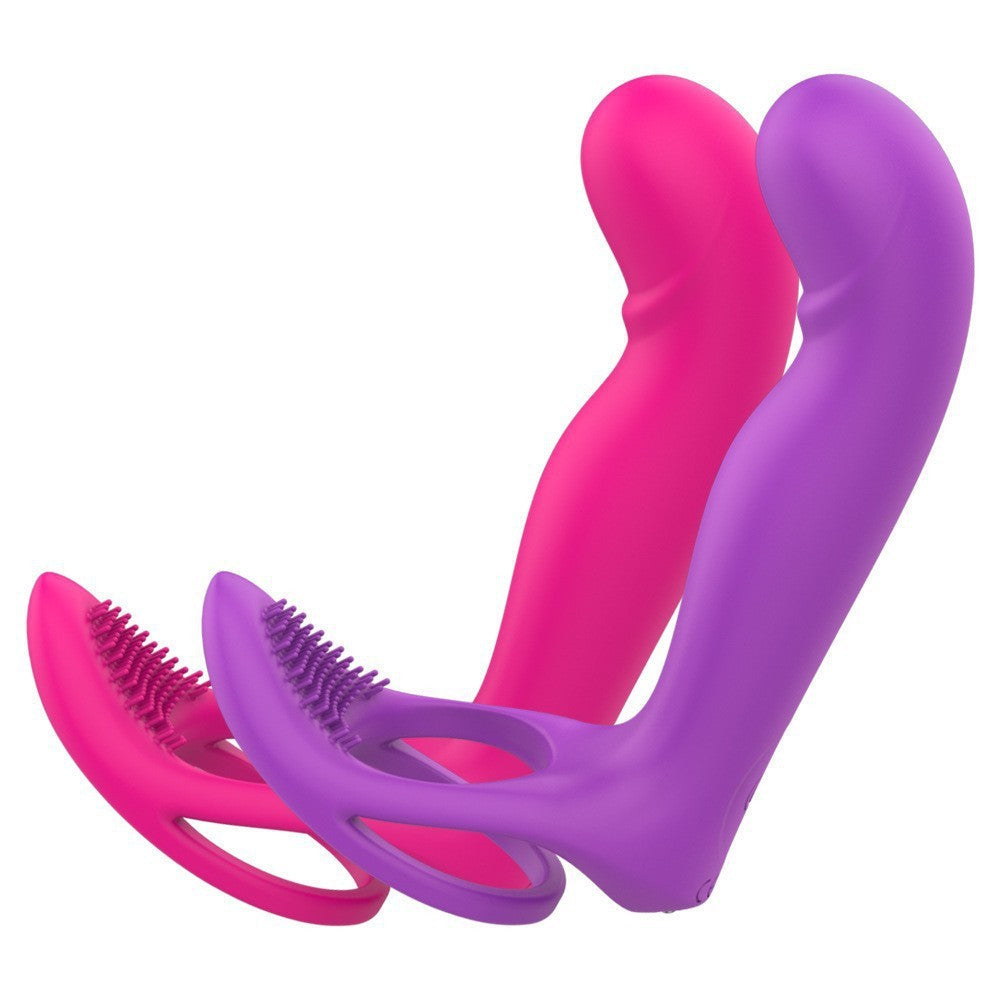 Double-layer Sperm Locking Prostate Massager For Men And Women Remote Control Double Plug Horseshoe Ring